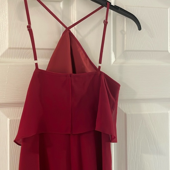 Azazie cranberry red dress size J12 with matching shrug size A0 - Picture 3 of 6